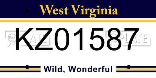 KZ01587 West Virginia License Plate