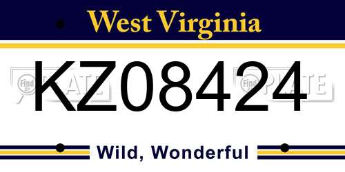 KZ08424 West Virginia License Plate