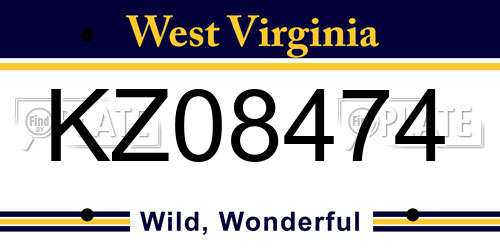 KZ08474 West Virginia License Plate