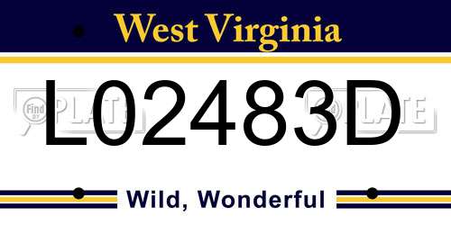 L02483D West Virginia License Plate