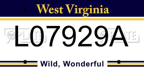 L07929A West Virginia License Plate