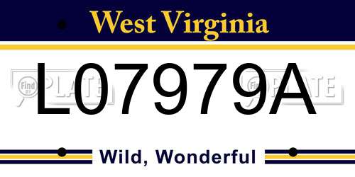 L07979A West Virginia License Plate
