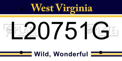 L20751G West Virginia License Plate