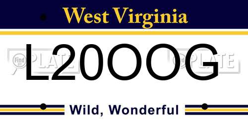 L20OOG West Virginia License Plate