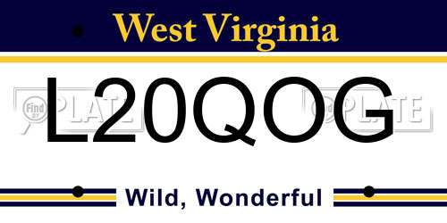 L20QOG West Virginia License Plate