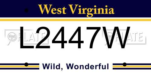 L2447W West Virginia License Plate