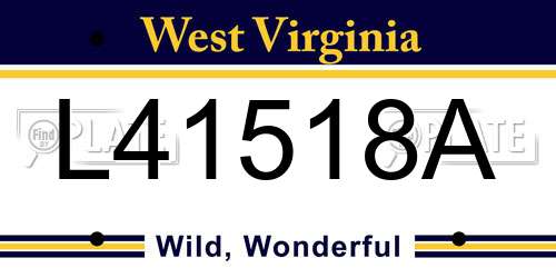 L41518A West Virginia License Plate