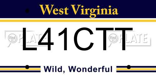 L41CTT West Virginia License Plate