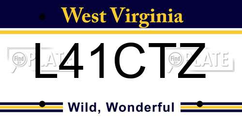 L41CTZ West Virginia License Plate