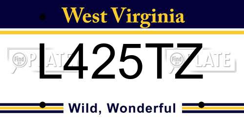 L425TZ West Virginia License Plate