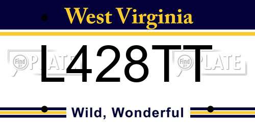 L428TT West Virginia License Plate