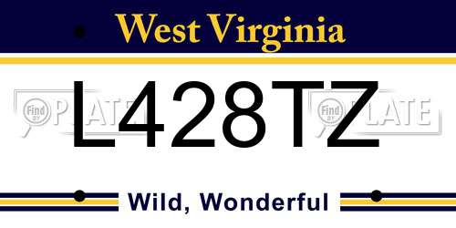 L428TZ West Virginia License Plate