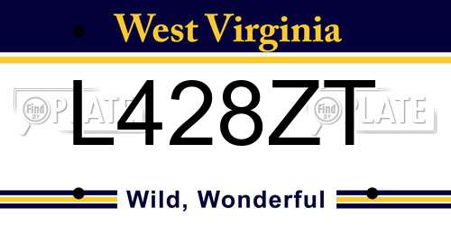 L428ZT West Virginia License Plate