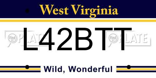 L42BTT West Virginia License Plate