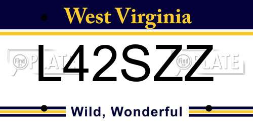 L42SZZ West Virginia License Plate