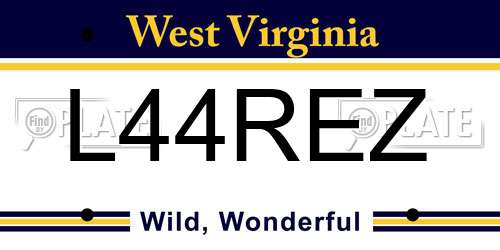 L44REZ West Virginia License Plate