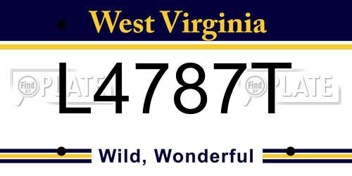 L4787T West Virginia License Plate