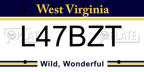 L47BZT West Virginia License Plate