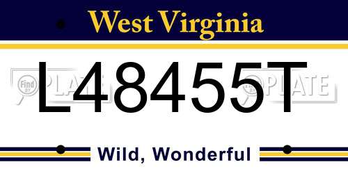 L48455T West Virginia License Plate