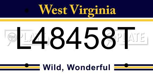 L48458T West Virginia License Plate