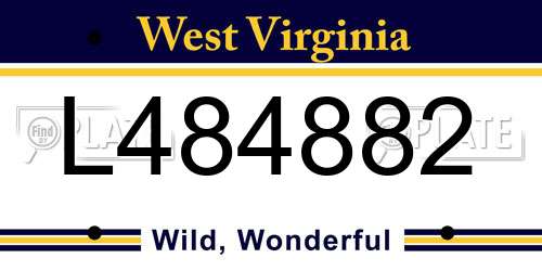 L484882 West Virginia License Plate