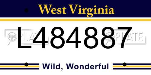 L484887 West Virginia License Plate