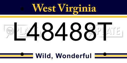 L48488T West Virginia License Plate
