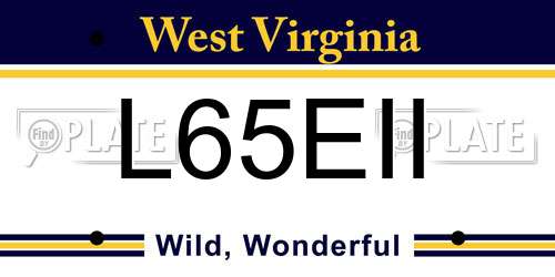 L65EII West Virginia License Plate