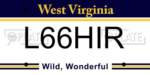 L66HIR West Virginia License Plate