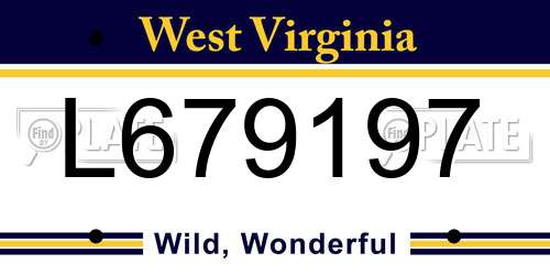 L679197 West Virginia License Plate