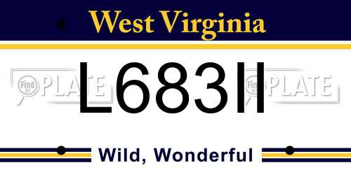 L683II West Virginia License Plate