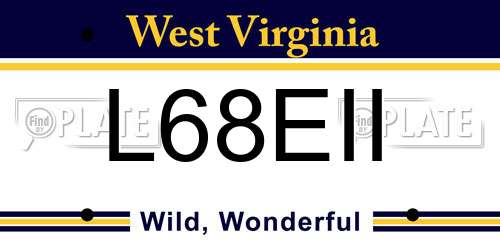 L68EII West Virginia License Plate