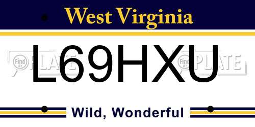 L69HXU West Virginia License Plate