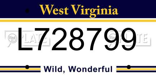 L728799 West Virginia License Plate