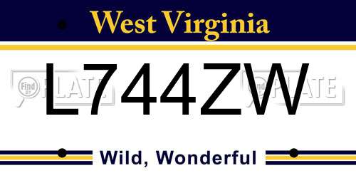 L744ZW West Virginia License Plate