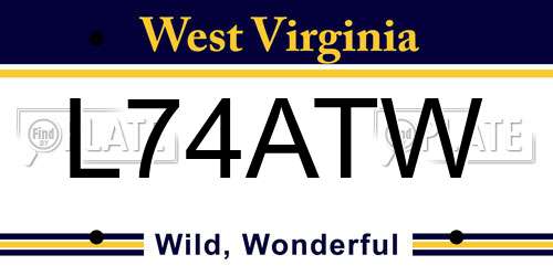 L74ATW West Virginia License Plate