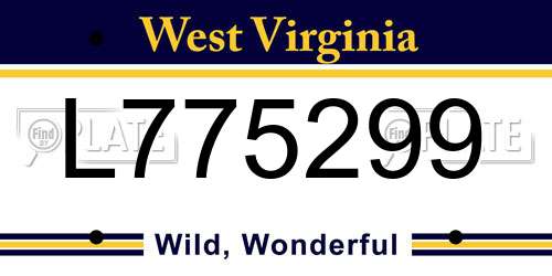 L775299 West Virginia License Plate