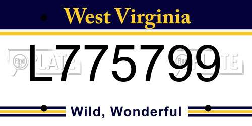 L775799 West Virginia License Plate