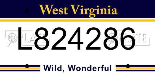 L824286 West Virginia License Plate