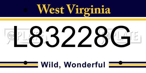 L83228G West Virginia License Plate