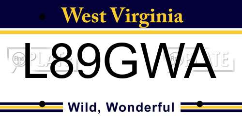 L89GWA West Virginia License Plate
