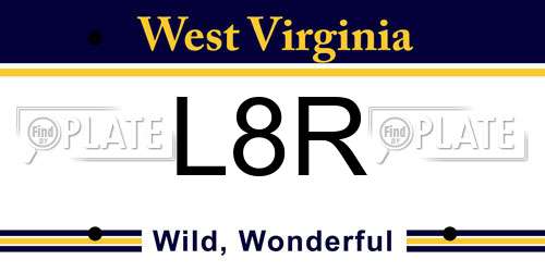 L8R West Virginia License Plate