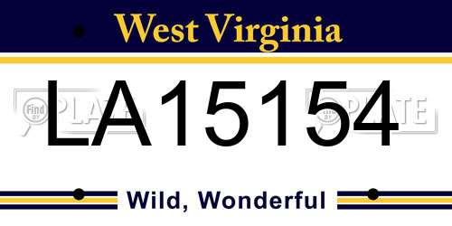 LA15154 West Virginia License Plate
