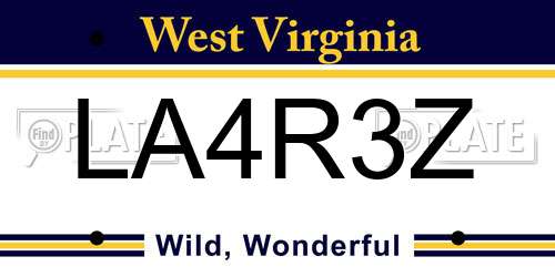 LA4R3Z West Virginia License Plate