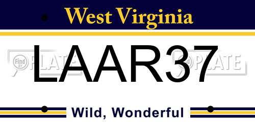 LAAR37 West Virginia License Plate