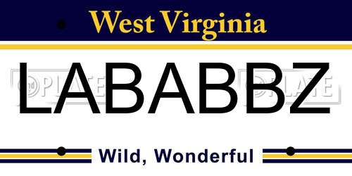 LABABBZ West Virginia License Plate