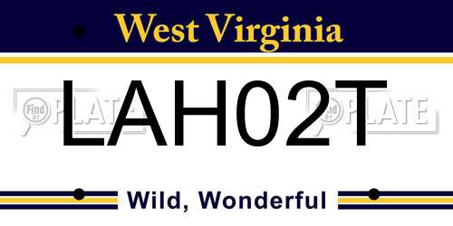 LAH02T West Virginia License Plate