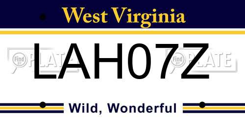 LAH07Z West Virginia License Plate