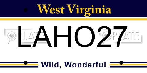 LAHO27 West Virginia License Plate