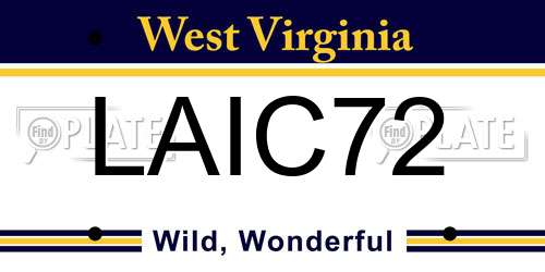 LAIC72 West Virginia License Plate